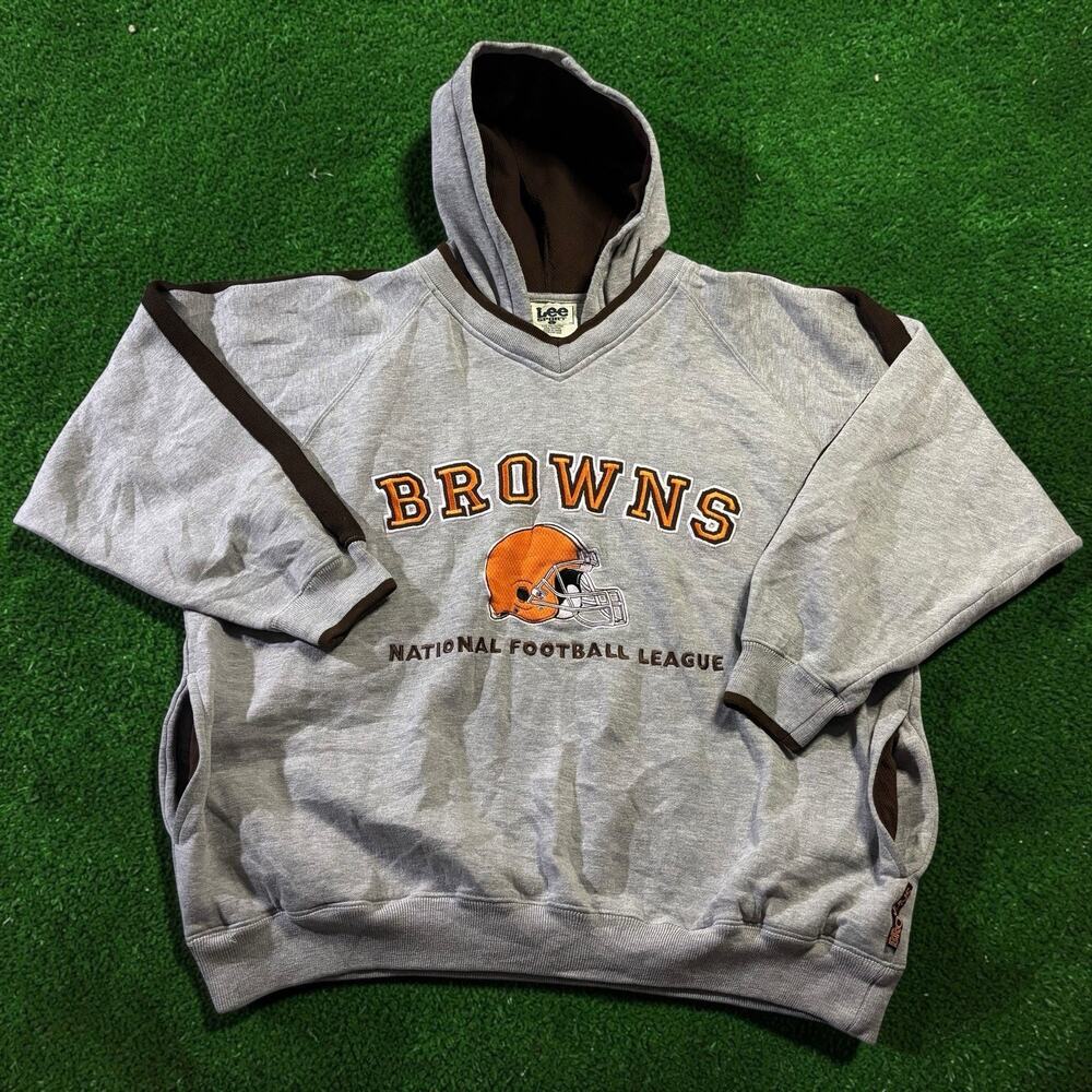Vintage 90s Cleveland Browns Lee Sport Hoodie Sweatshirt Men’s Large VF Knitwear